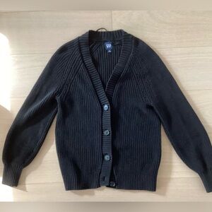 GAP shaker Stitch Black Knit Cardigan, 100% Cotton